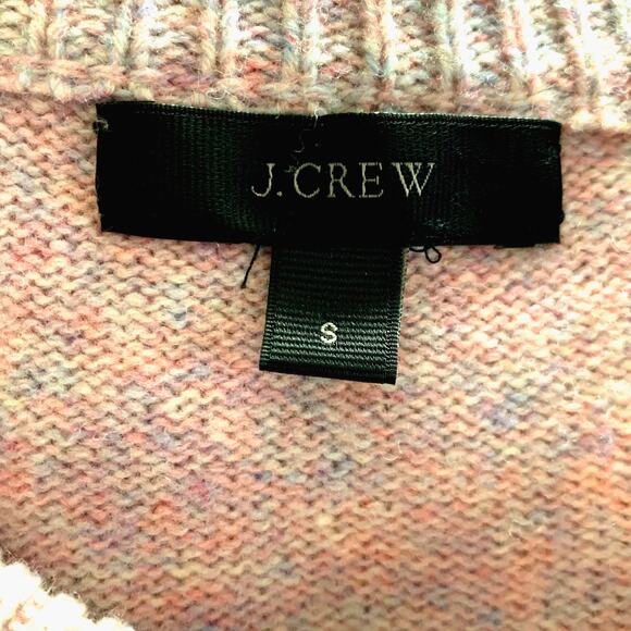J. Crew Pink & Purple Marbled Lambswool Side Zip Sweater Size Small - Picture 7 of 9
